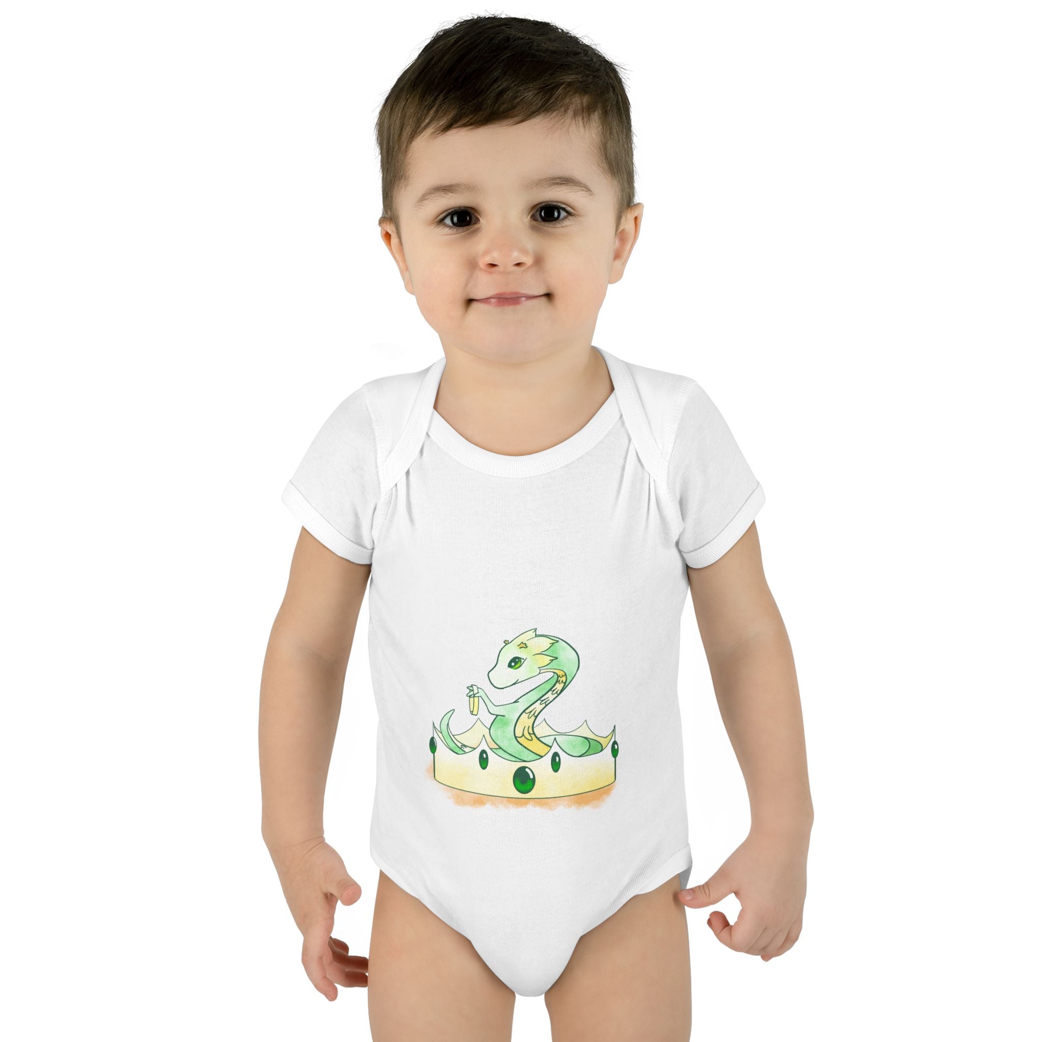 Dragonlings Green Wyrmling: Infant Baby Rib Bodysuit