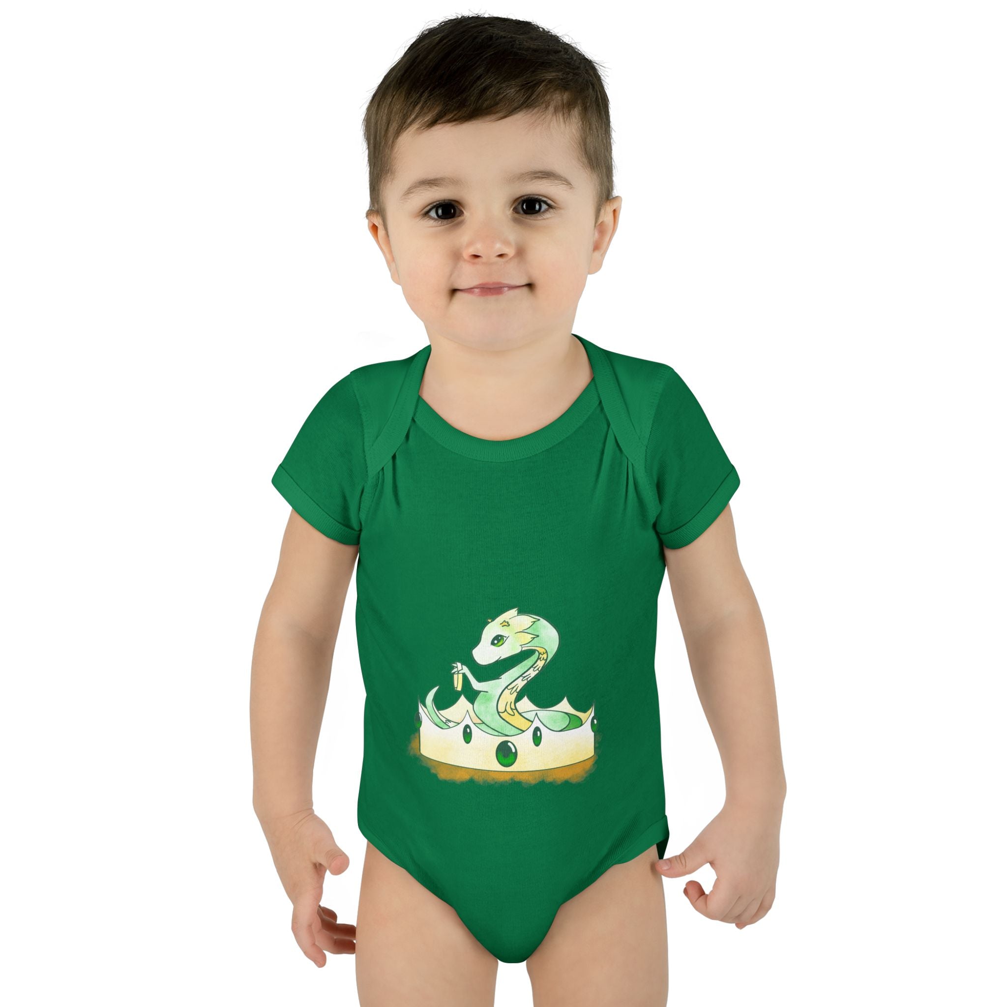 Dragonlings Green Wyrmling: Infant Baby Rib Bodysuit