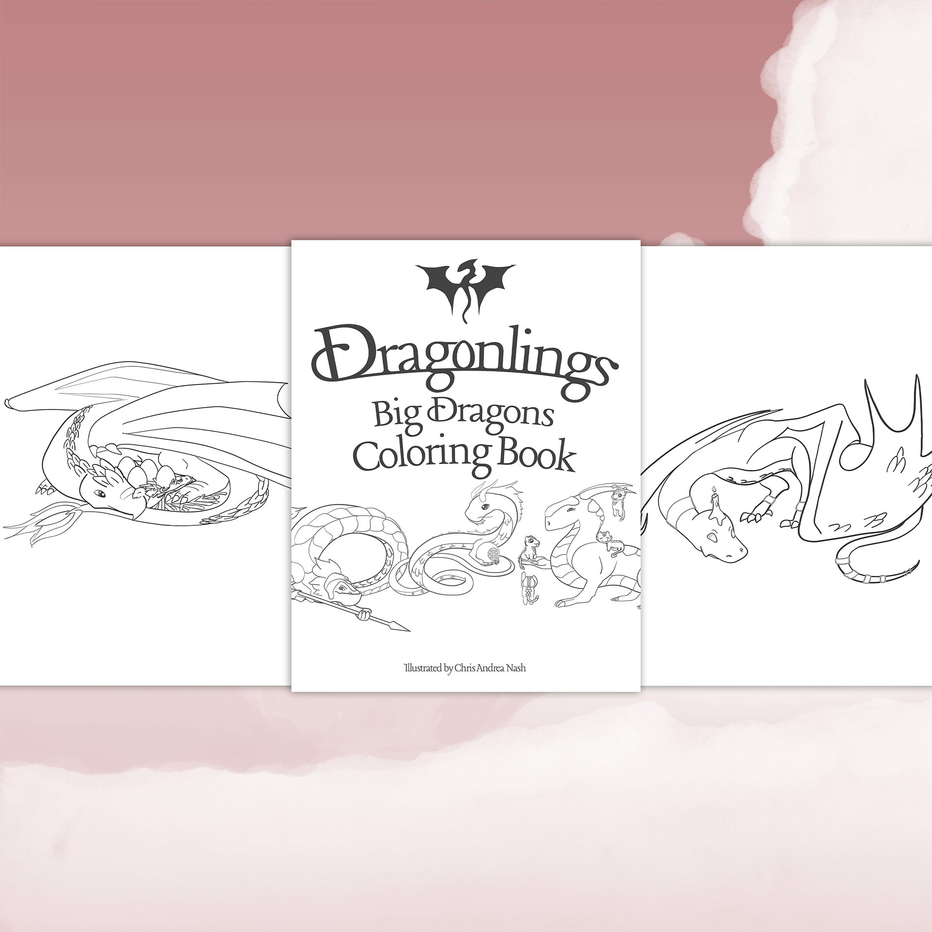Dragonlings Print-and-Play Coloring Book: Big Dragons